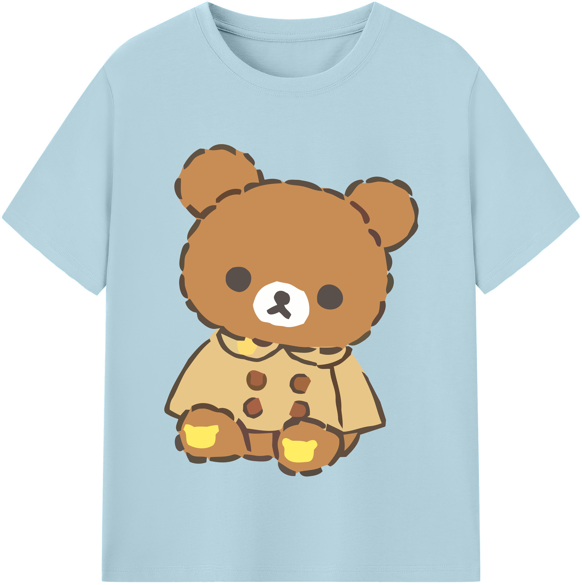 （画像用） リラックマ リラックマ キイロイトリ Rilakkuma Korilakkuma Kiiroitori 綿100％半袖Tシャツ（フロントプリント）